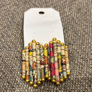 Hand crafter paper beaded Colorful Earrings